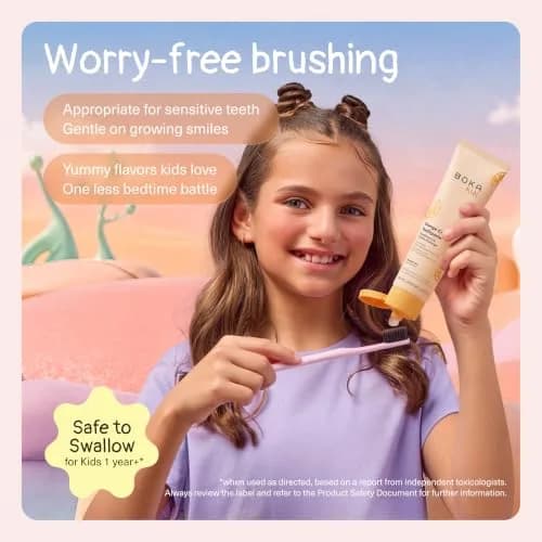 Boka Kids Toothpaste - Nano Hydroxyapatite Fluoride-Free Orange Cream 12oz (3 x 4oz Tubes) | Enamel Care for Ages 1+ thumbnail 4