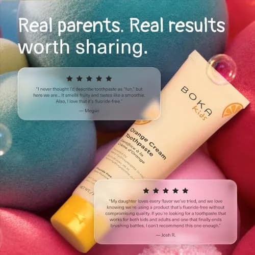 Boka Kids Toothpaste - Nano Hydroxyapatite Fluoride-Free Orange Cream 12oz (3 x 4oz Tubes) | Enamel Care for Ages 1+ thumbnail 8