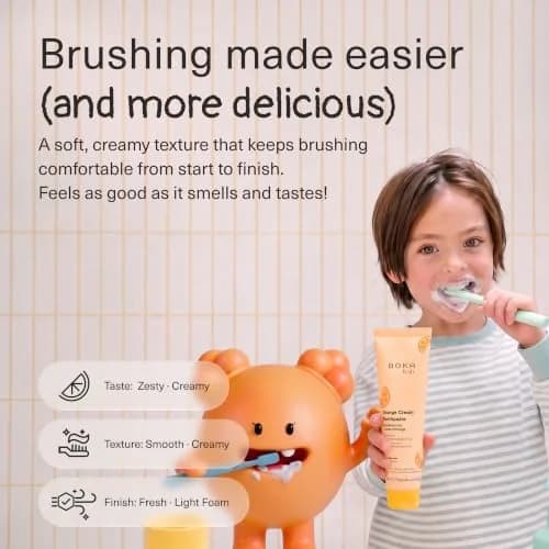 Boka Kids Toothpaste - Nano Hydroxyapatite Fluoride-Free Orange Cream 12oz (3 x 4oz Tubes) | Enamel Care for Ages 1+ thumbnail 3