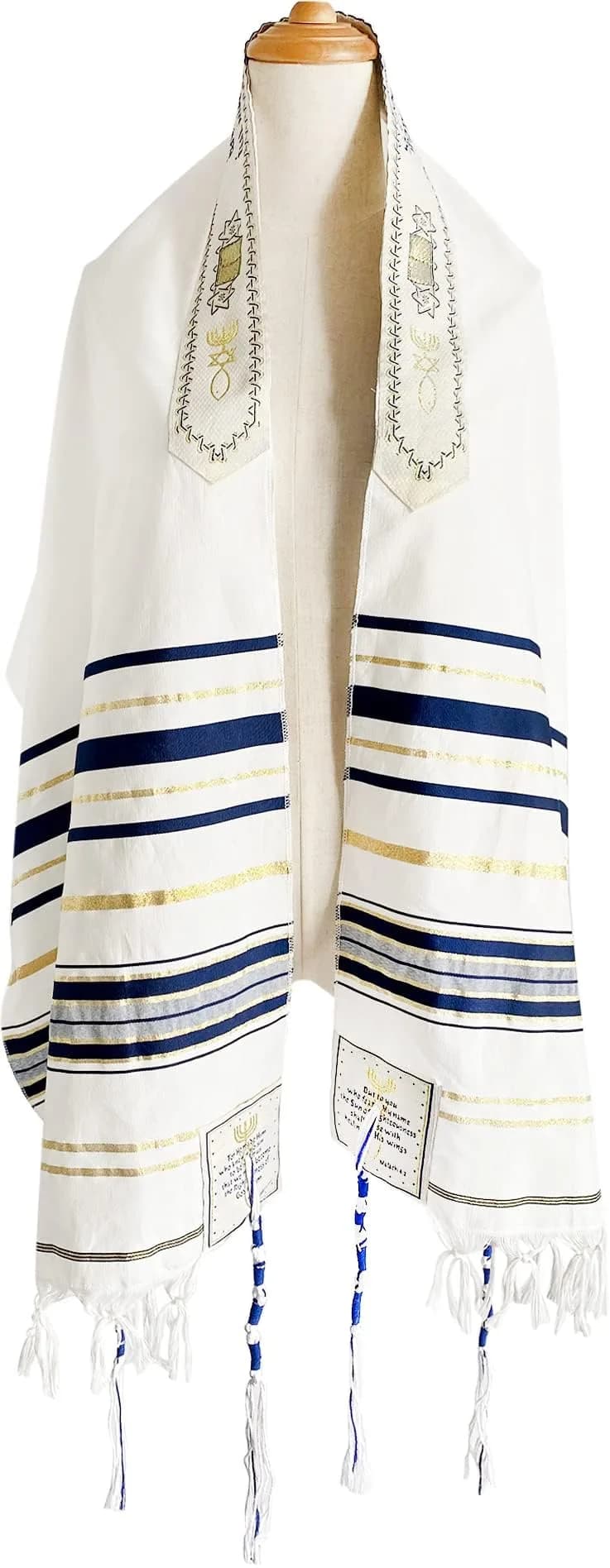 Holy Land Market Unisex Messianic Tallit Prayer Shawl 157cm x 56cm (72 x 22 in) | Christian Prayer & Messianic Seal thumbnail 5