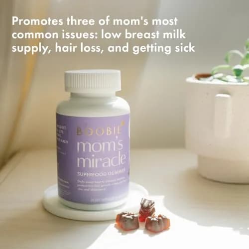 Boobie Moms Miracle Lactation Support Gummies | Milk & Hair Booster 60 Count (Pack of 2) thumbnail 3