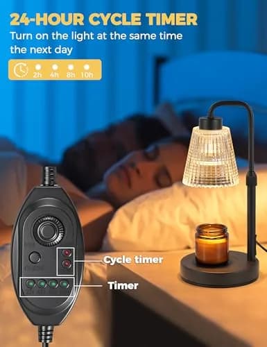 GODONLIF Candle Warmer Lamp with Timer, Home Decor for Women | Dimmable, Adjustable Height, Safe & Elegant thumbnail 5