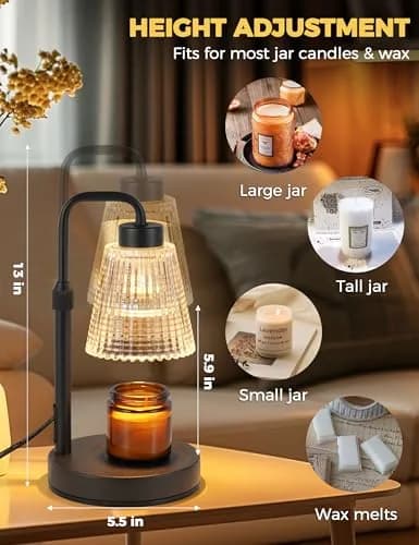 GODONLIF Candle Warmer Lamp with Timer, Home Decor for Women | Dimmable, Adjustable Height, Safe & Elegant thumbnail 6