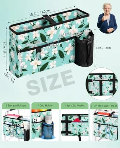 Rhino Valley Walker Basket with Cup Holder | Foldable Walker Bag for Seniors thumbnail 7