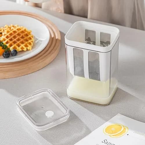 HOXXU Greek Yogurt Strainer 1100ml (1.16 Quarts) with Fine Mesh Bag & Lid | Make Thick Greek Yogurt at Home thumbnail 6