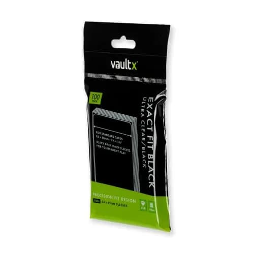 Vault X Exact Fit Inner Sleeves for Trading Cards | 100 Pack, Black & Clear, Archival Safe thumbnail 6