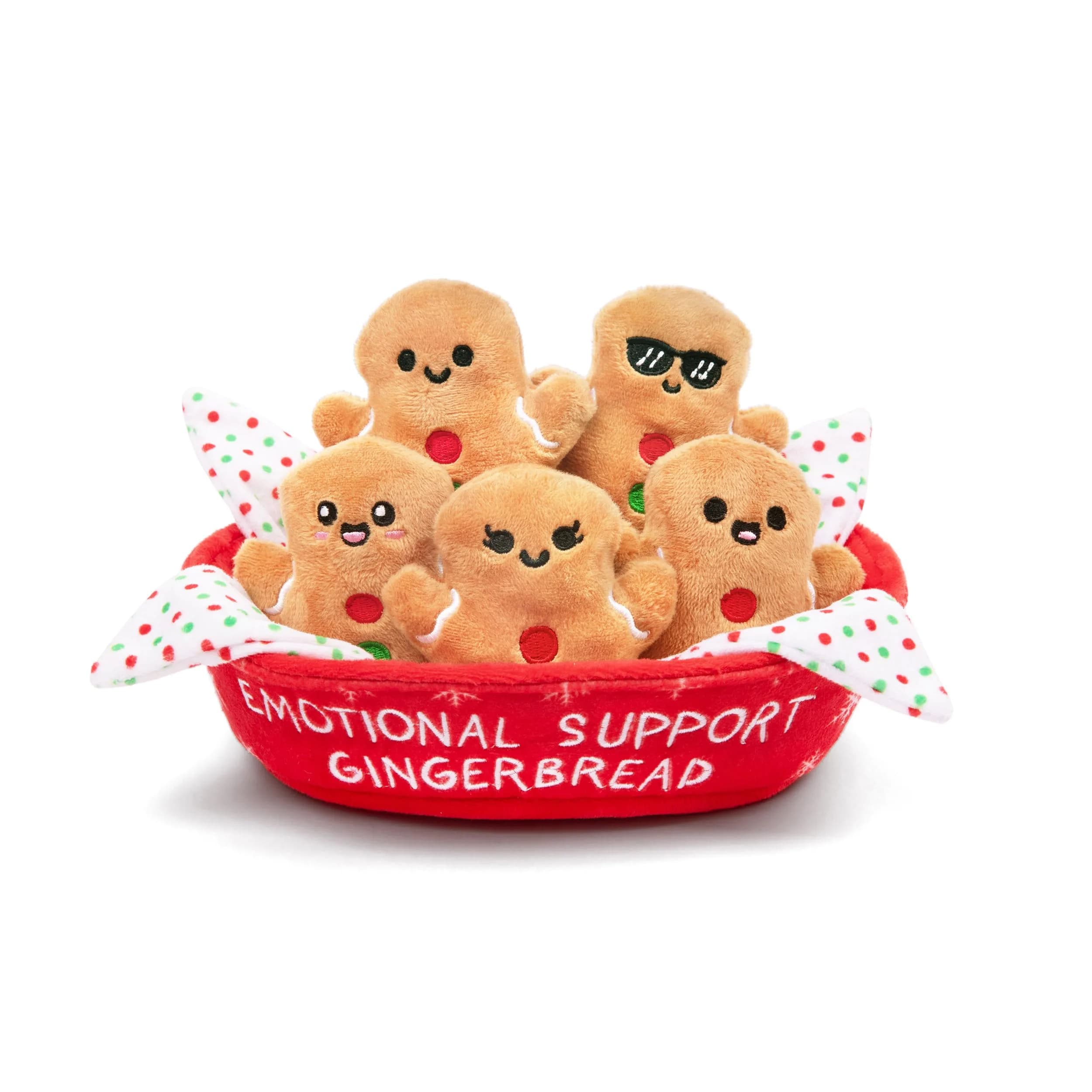 WHAT DO YOU MEME? Emotional Support Gingerbread Plushies Set | 5 Plushies + Carrier — Gingerbreads