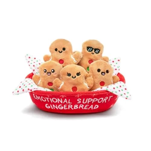 WHAT DO YOU MEME? Emotional Support Gingerbread Plushies Set | 5 Plushies + Carrier thumbnail 1