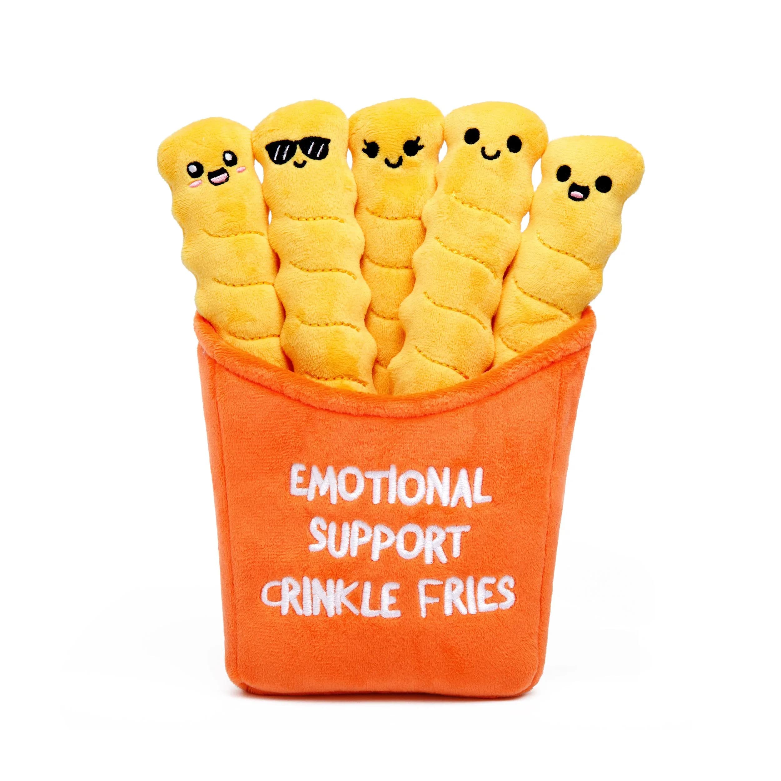 WHAT DO YOU MEME? Emotional Support Crinkle Fries Plush Toy 25cm (10 inches) | Fun & Stress-Relief Toy