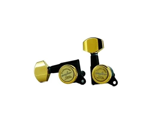 Guyker Guitar Locking Tuners (3L+3R) - 1:18 Gear Ratio, Gold+Black | Precision Tuning for Electric & Acoustic Guitars thumbnail 3