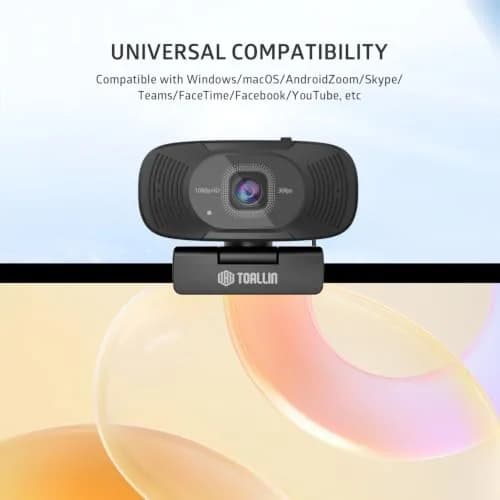 TOALLIN 1080P Auto-Focus Webcam with Dual Microphones | 90° Wide Angle, Privacy Shutter, USB for Video Calls thumbnail 7