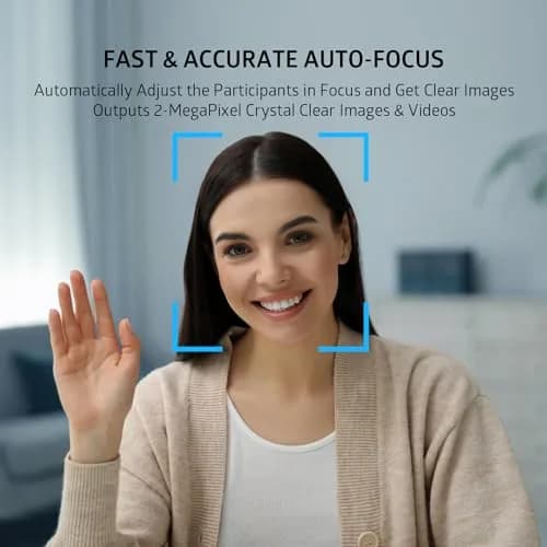 TOALLIN 1080P Auto-Focus Webcam with Dual Microphones | 90° Wide Angle, Privacy Shutter, USB for Video Calls thumbnail 2