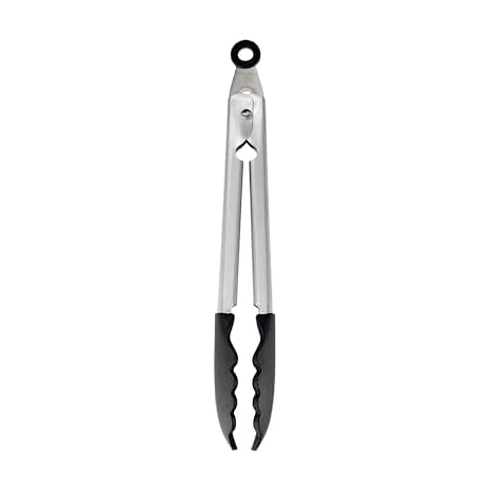 KitchenAid Silicone Tipped Stainless Steel Tongs, Black, 9 Inch | Heat-Resistant & Safe for All Cookware