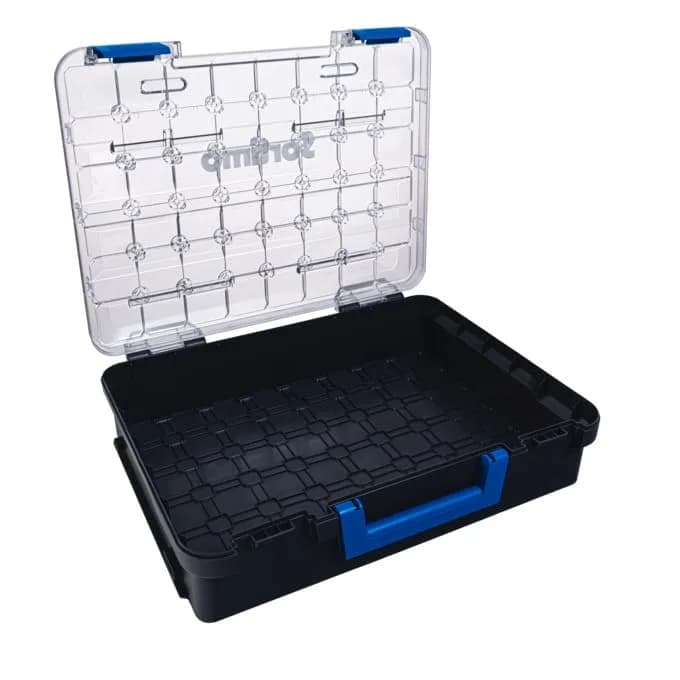 Sortimo T-BOXX 330 Empty Sorting Box 35.8cm x 44.4cm x 11.5cm | Transparent Lid for Small Parts - main product image