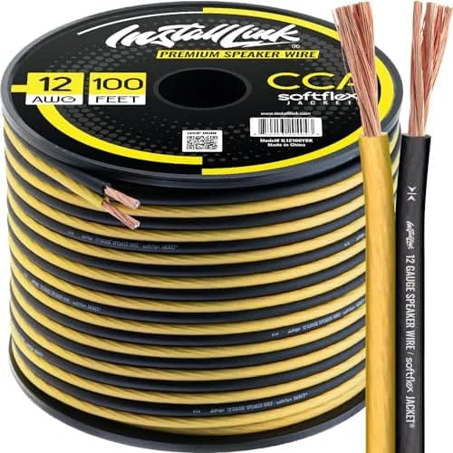 Install Link 12 AWG Gauge Speaker Wire 100 Feet (30.5m) | CCA Copper Clad Aluminum for Home Theater & Car Audio thumbnail 1