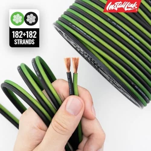Install Link 12 AWG Gauge Speaker Wire 100 Feet (30.5m) Frosted Green/Black | CCA Copper Clad Aluminum thumbnail 8