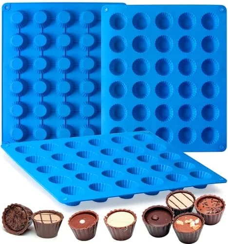 Sidosir Peanut Butter Cup Mold 3pcs | Silicone Mini Tart Pan for Fat Bombs & Candy (11" x 8.2") thumbnail 1