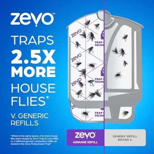 ZEVO Flying Insect Trap Refill Cartridges for Fruit Flies & Gnats, 6 Count | Continuous 24/7 Indoor Pest Control thumbnail 5