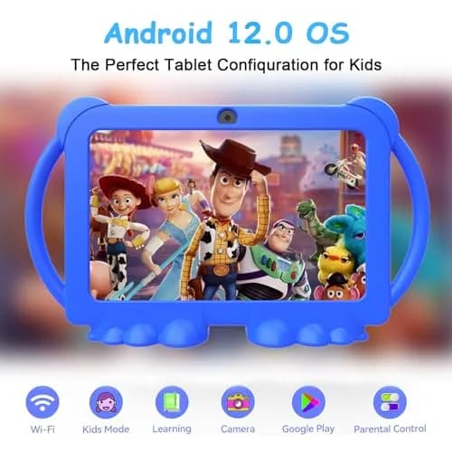 HOTTABLET Kids Tablet 7 inch Android 12.0, 4GB RAM, 32GB ROM, 1TB Expand, Parental Control, WiFi, Bluetooth, Dual Camera, Silicone Case thumbnail 2