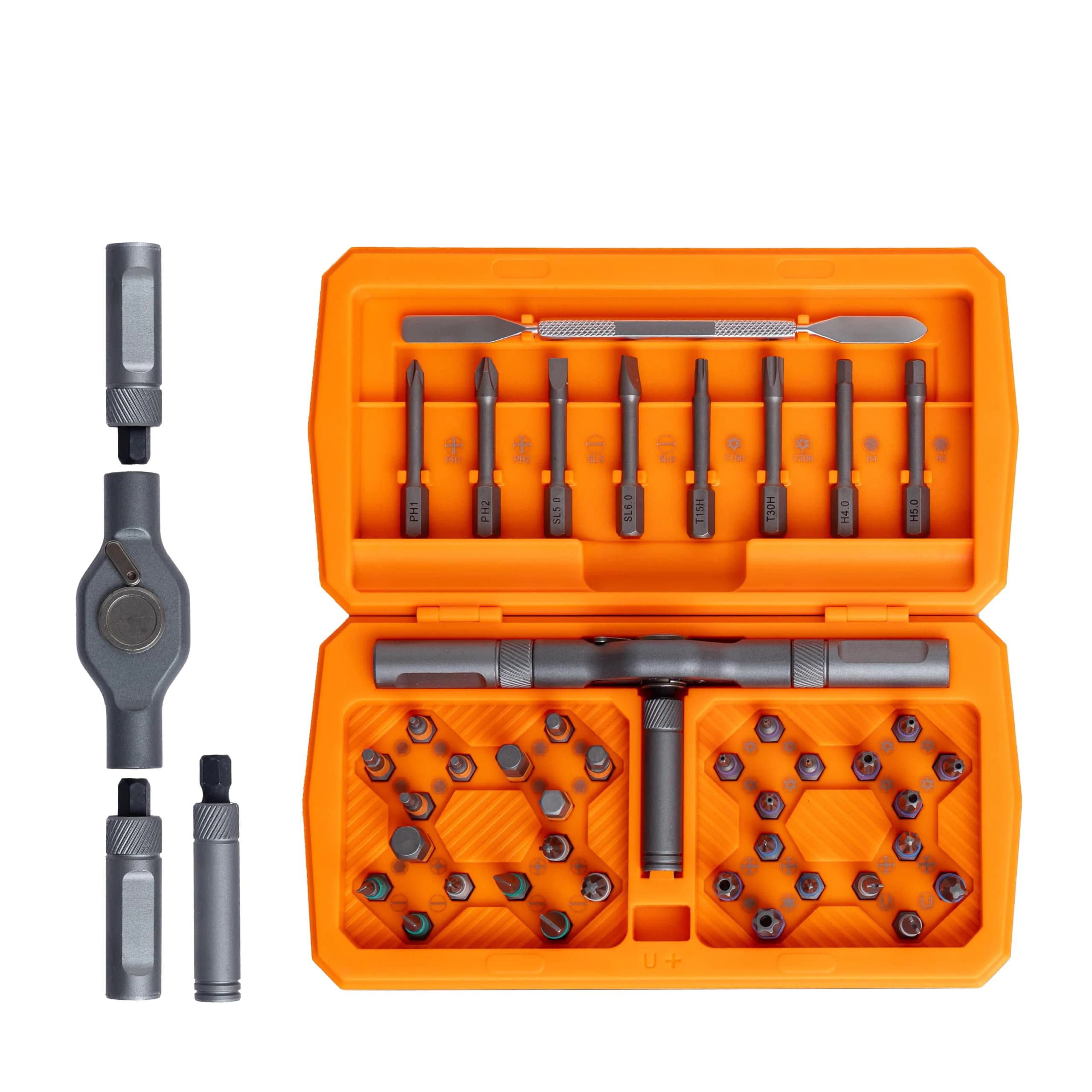 ANVANNA 42 in 1 Magnetic Screwdriver Set | Multi Bit Ratcheting Tool for DIY & Professionals — Orange Ratchet