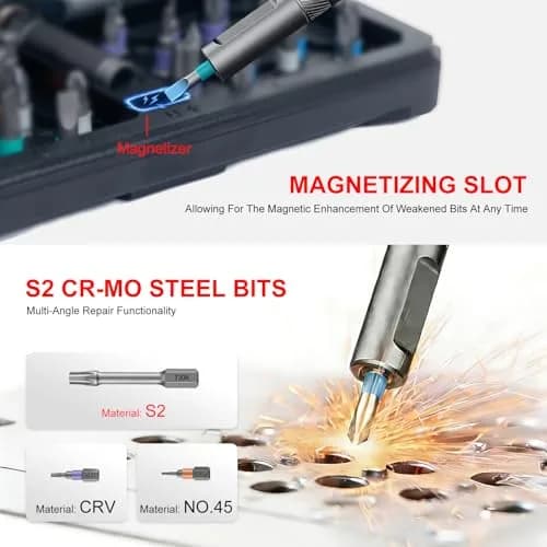 ANVANNA Ratchet Screwdriver Set, Magnetic Tool Kit for DIY & Professionals, 42 Bits, Compact & Portable (0.45kg, 16×9.5×3.9 in) thumbnail 6
