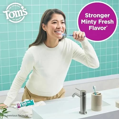Tom's of Maine Antiplaque and Whitening Toothpaste Spearmint 4.5 oz (128g) Tubes (3-Pack) | Fluoride-Free Whitening & Tartar Control thumbnail 3
