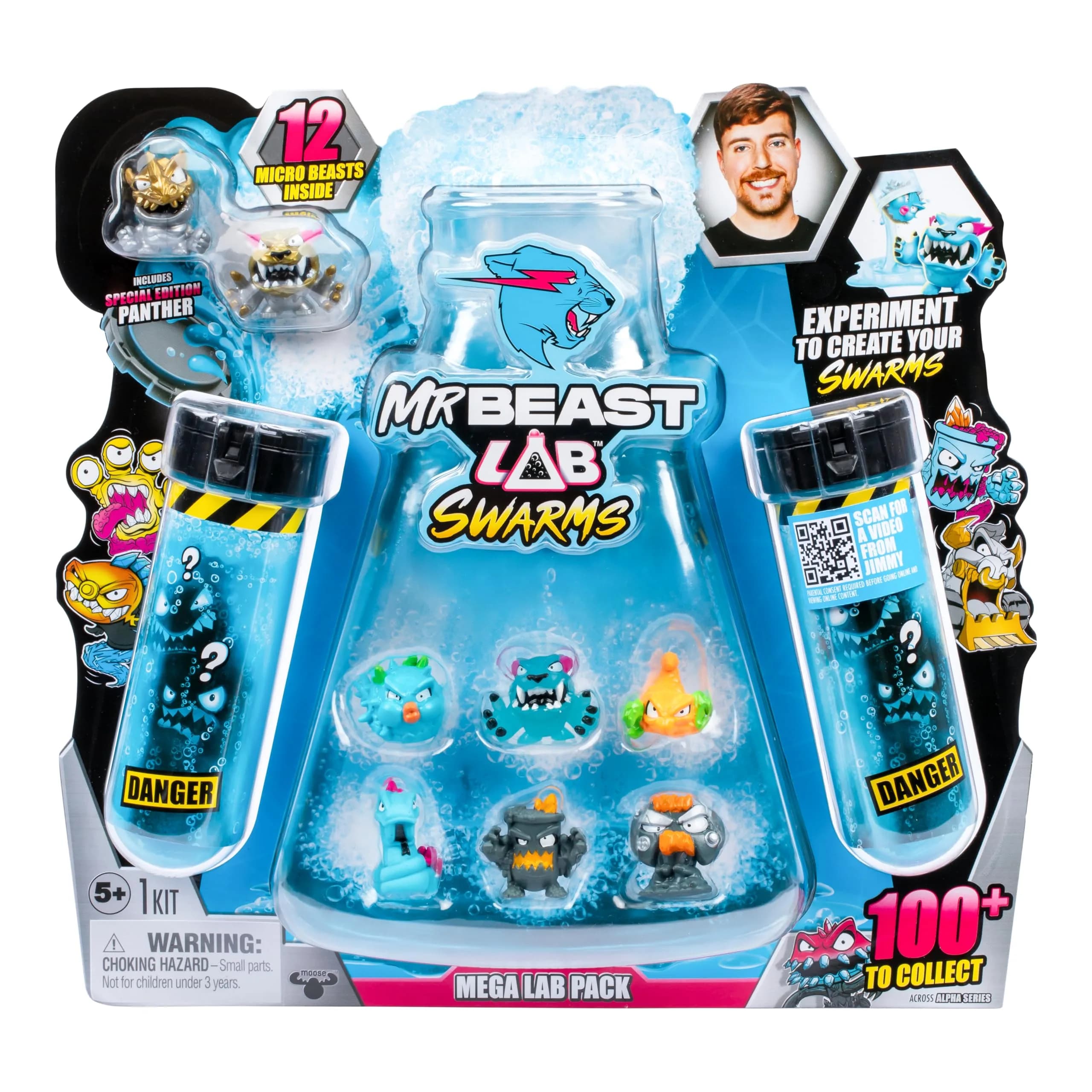 MrBeast Lab Swarms Mega Lab 12 Pack Tuff Top | Educational Toy Figure with 100+ Collectibles