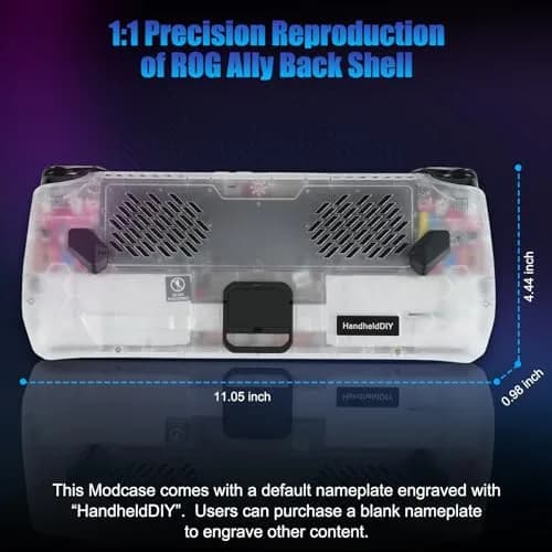HandheldDIY Cooling Modcase for ROG Ally | Heat Management Shell with Kickstand & Nameplate (Translucent, 98g) thumbnail 7