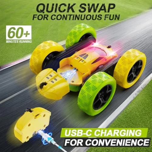 QUNREDA Remote Control Stunt Car | 16.0cm x 16.0cm x 7.1cm (6.3"x6.3"x2.8") thumbnail 2
