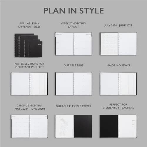 Blue Sky Enterprise Academic Year Weekly and Monthly Planner 8.5" x 11" | Professional Organization for Students & Office thumbnail 4