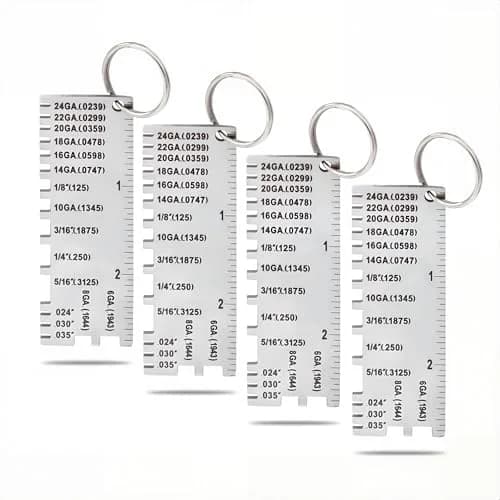 WeldingStop 4-Piece Metal Sheet Thickness Gauge Set 72.5mm (2.85") | Laser Engraved Scales for Precision Welding thumbnail 1