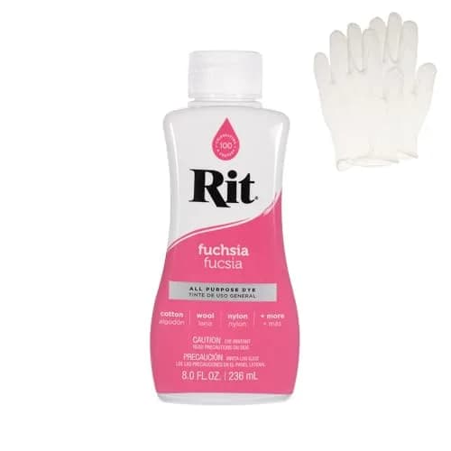 Craft County Rit Dye Liquid Fabric Dye for Crafting, Clothing, and Décor – 8 oz. Bottle – Fuchsia | Vibrant Color for All-Purpose Dyeing — Fuchsia