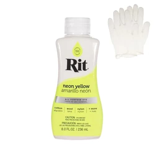 Craft County Neon Yellow Liquid Fabric Dye 236ml (8 oz) | Vibrant Color for Cotton, Rayon, Linen, Silk thumbnail 1