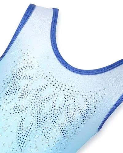 Gogokids Girls Sleeveless Sparkly Gymnastics Leotard Set with Shorts | Fitted, Breathable & Sparkling for Girls 3-4T thumbnail 3