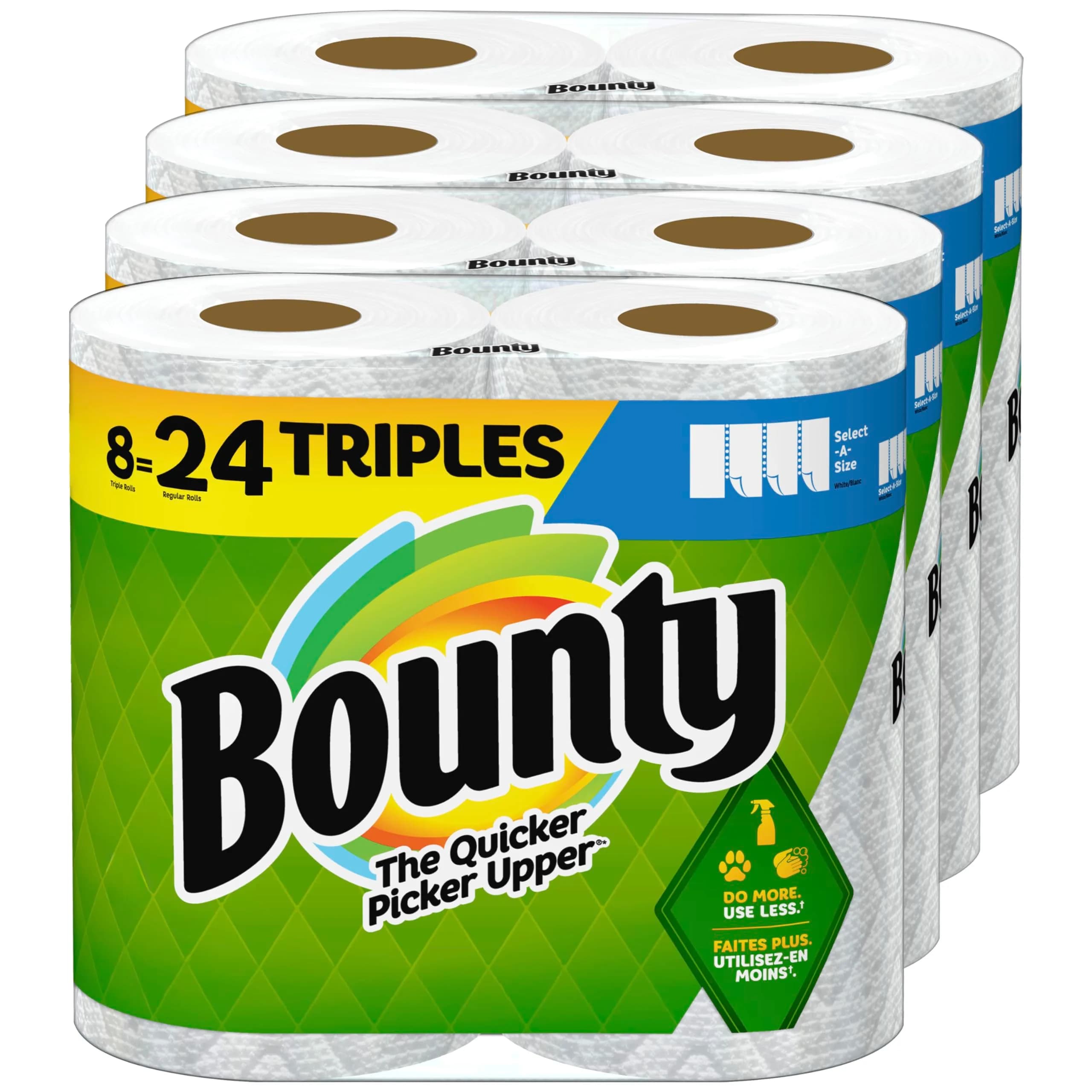 Bounty Select-A-Size Paper Towels, 8 Rolls (1080 Sheets Total) | 2-Ply Absorbent Sheets