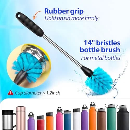 Holikme Bottle Brush Tube Cleaning Lab Set with Long Handle | 11 Pack, Long Handle for Narrow Bottles & Decanters thumbnail 2