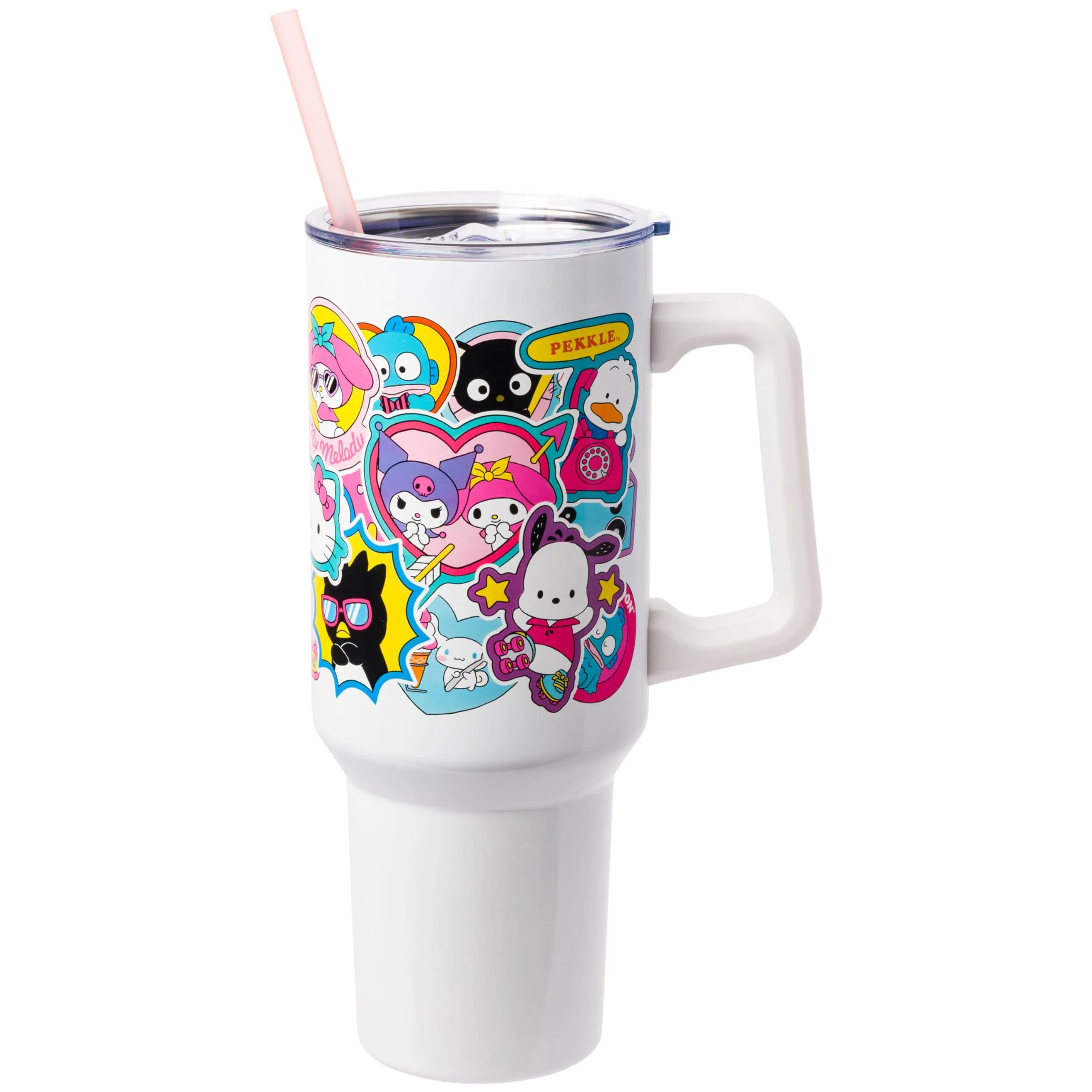 Silver Buffalo Care Bears Grumpy Bear Stainless Steel Tumbler 1.18 L (40 oz) | Insulated for Hot & Cold Drinks — Cute Collage Design