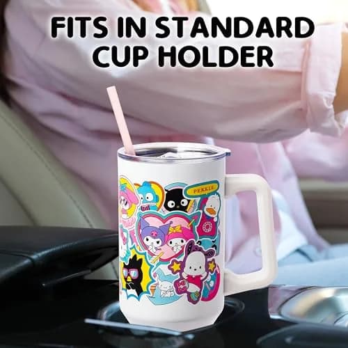 Silver Buffalo Hello Kitty Stainless Steel Tumbler 40oz | Cute Collage Design, Keeps Drinks Hot 4h Cold 6h thumbnail 2