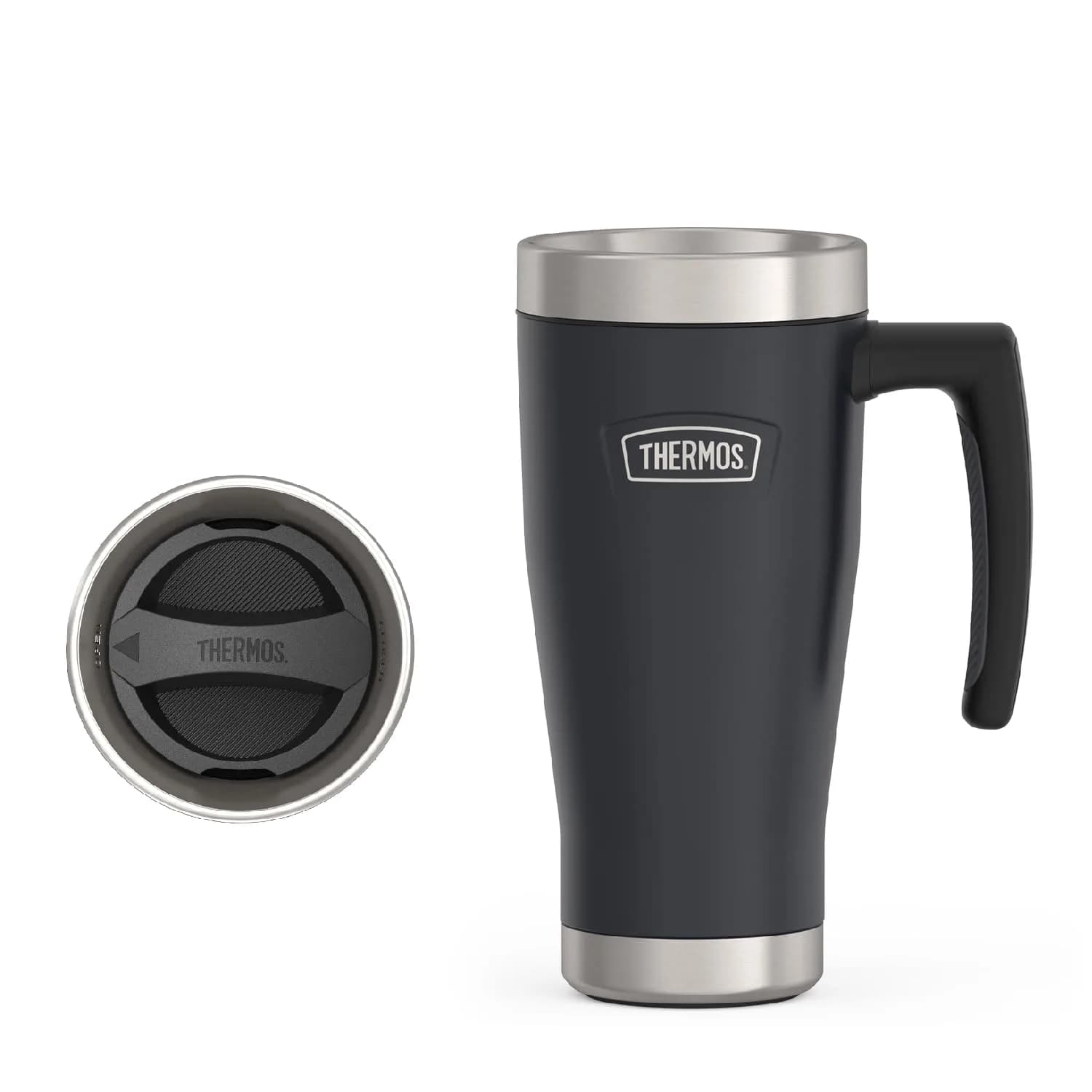 THERMOS ICON SERIES Stainless Steel Mug, Granite, 16 oz | Keeps Drinks Hot or Cold