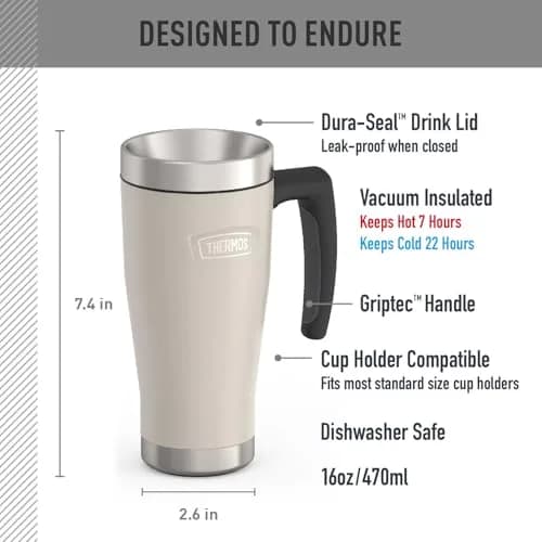 THERMOS ICON SERIES Stainless Steel Mug 16 oz | Leak-Proof & Durable thumbnail 2