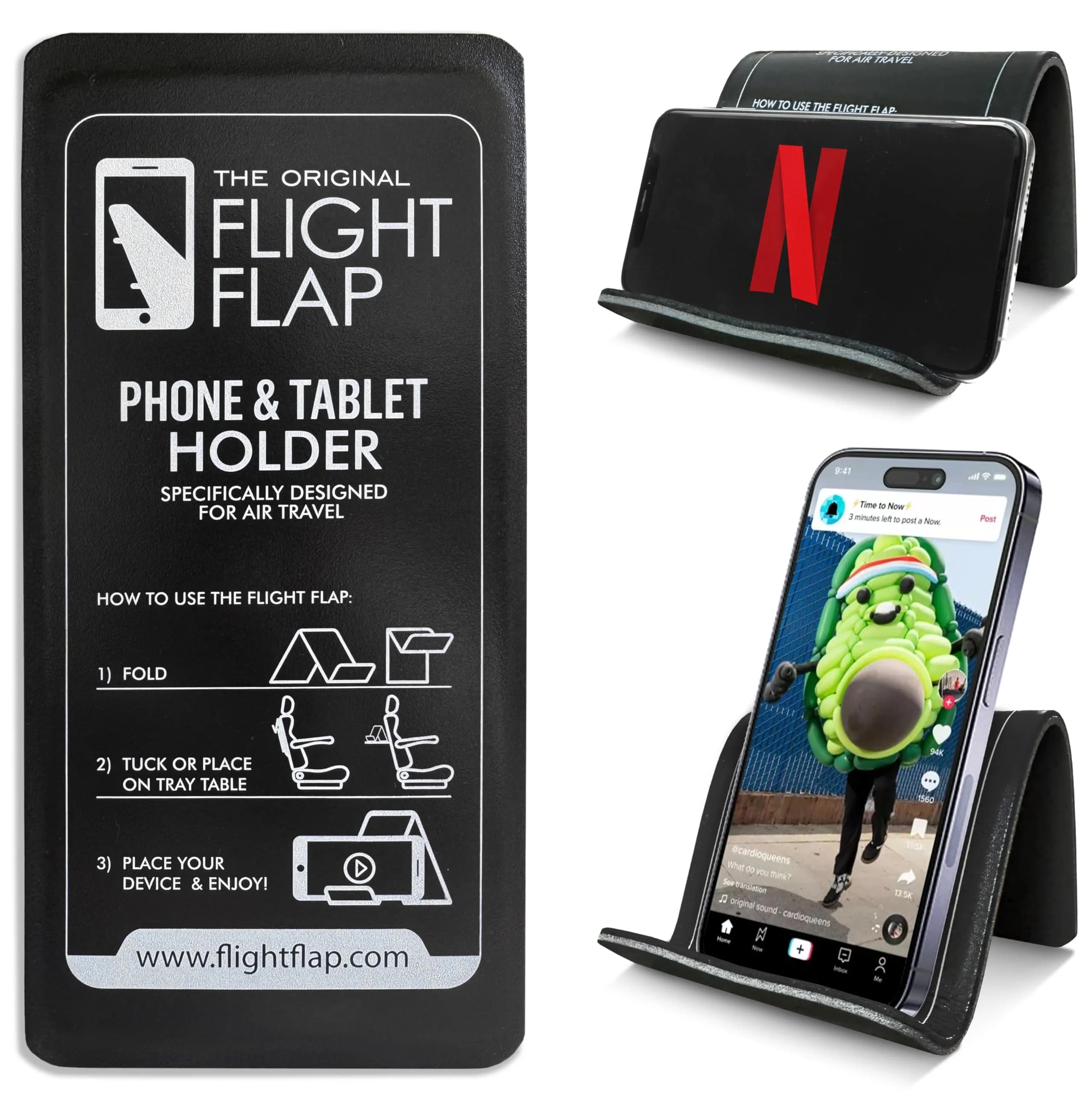 Flight Flap Airplane Phone Holder - Foldable Phone Stand for Plane Travel | Flexible Silicone, Compact & Adjustable