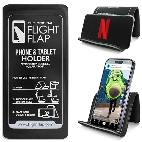 Flight Flap Airplane Phone Holder - Foldable Phone Stand for Plane Travel | Flexible Silicone, Compact & Adjustable thumbnail 1