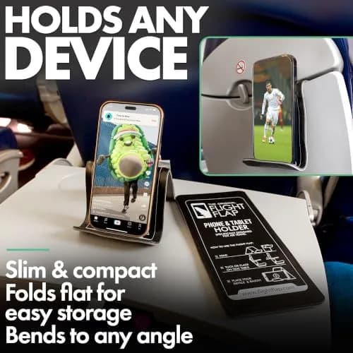 Flight Flap Airplane Phone Holder - Foldable Phone Stand for Plane Travel | Flexible Silicone, Compact & Adjustable thumbnail 4