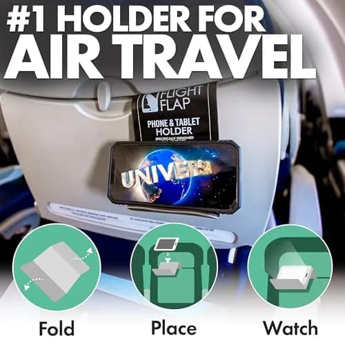 Flight Flap Airplane Phone Holder - Foldable Phone Stand for Plane Travel | Flexible Silicone, Compact & Adjustable thumbnail 2