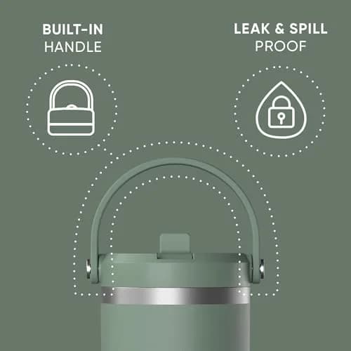 Hydrapeak Nomad 32oz Stainless Steel Insulated Travel Tumbler with Handle & Straw Lid, 946ml (32 Fl Oz) | Cold 24 Hours thumbnail 2