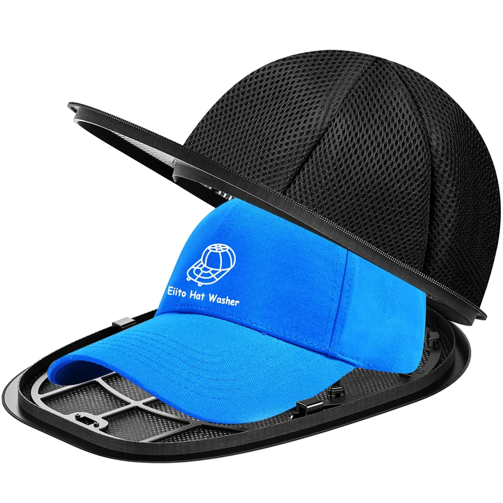 Eiito Black Ball Cap Washer Cage with Mesh Bag & Frame | Keeps Hats in Shape (1 Pack)