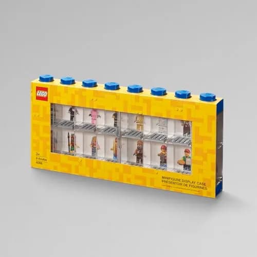 LEGO Minifigure Display Case Large 3 Pack Bright Blue | Stackable Plastic Storage for Desk or Wall thumbnail 5