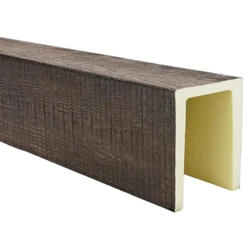 Ekena Millwork 5 1/2"W x 5 1/2"H x 24-ft. L 3-Sided U-Beam HeritageTimber Faux Wood Ceiling Beam, Kona Brown | Lightweight, authentic wood look thumbnail 7