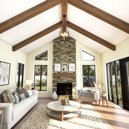 Ekena Millwork 5 1/2"W x 5 1/2"H x 24-ft. L 3-Sided U-Beam HeritageTimber Faux Wood Ceiling Beam, Kona Brown | Lightweight, authentic wood look thumbnail 8