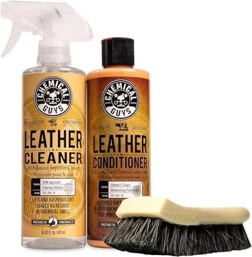 Chemical Guys Leather Cleaner and Conditioner Kit with Brush | Complete Leather Care for All Surfaces thumbnail 1